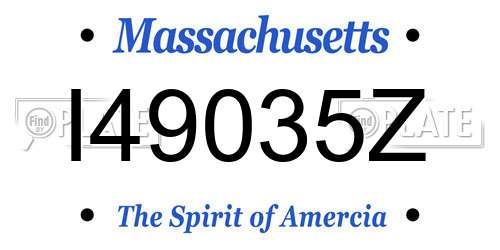 I49035Z Massachusetts License Plate