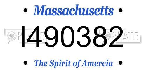I490382 Massachusetts License Plate