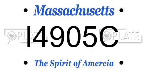 I4905C Massachusetts License Plate