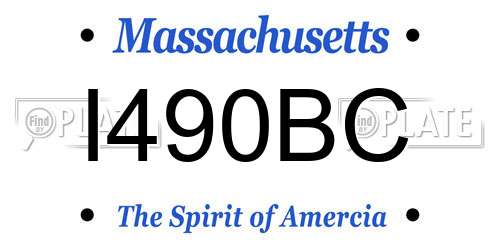 I490BC Massachusetts License Plate