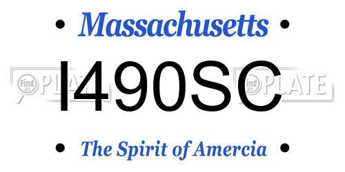I490SC Massachusetts License Plate