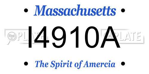 I4910A Massachusetts License Plate