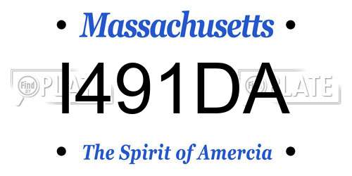 I491DA Massachusetts License Plate