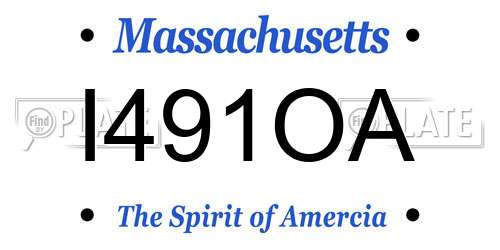 I491OA Massachusetts License Plate