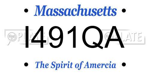 I491QA Massachusetts License Plate