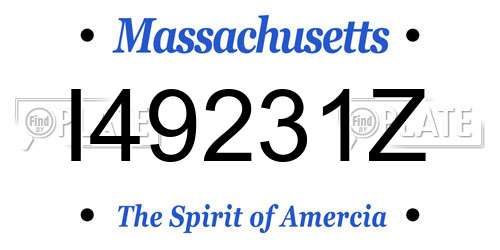 I49231Z Massachusetts License Plate
