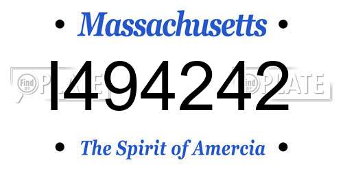 I494242 Massachusetts License Plate