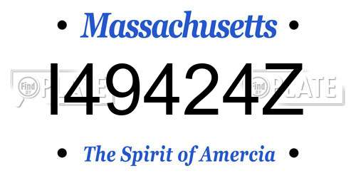 I49424Z Massachusetts License Plate
