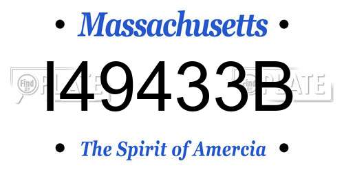 I49433B Massachusetts License Plate
