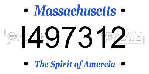 I497312 Massachusetts License Plate