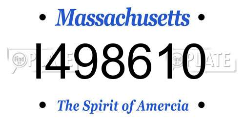 I498610 Massachusetts License Plate