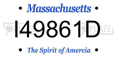 I49861D Massachusetts License Plate