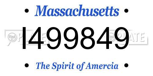 I499849 Massachusetts License Plate