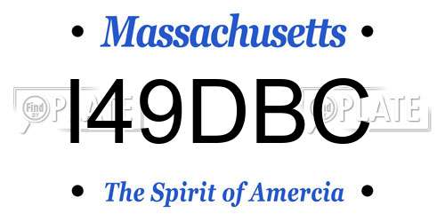 I49DBC Massachusetts License Plate