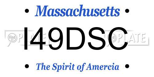I49DSC Massachusetts License Plate