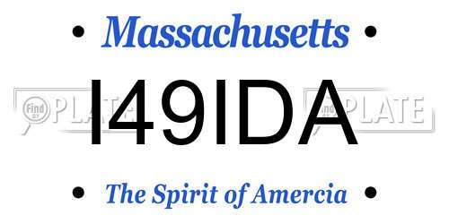 I49IDA Massachusetts License Plate