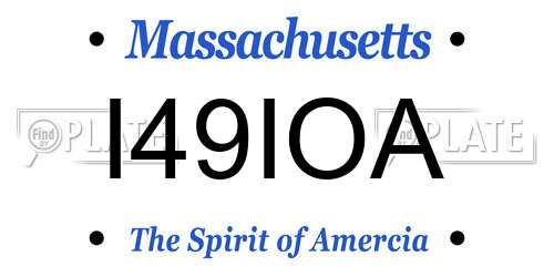 I49IOA Massachusetts License Plate