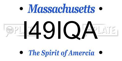 I49IQA Massachusetts License Plate
