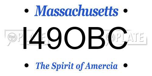 I49OBC Massachusetts License Plate