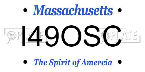 I49OSC Massachusetts License Plate
