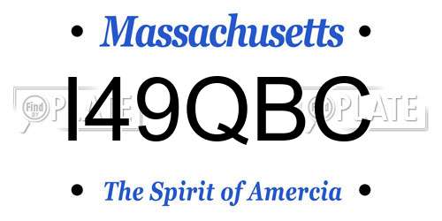 I49QBC Massachusetts License Plate