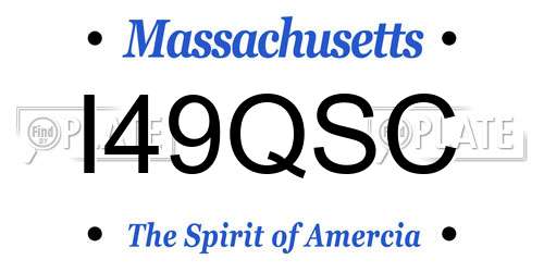 I49QSC Massachusetts License Plate