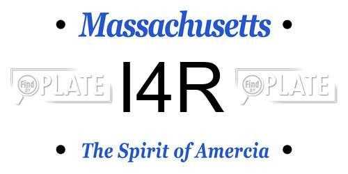 I4R Massachusetts License Plate