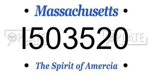 I503520 Massachusetts License Plate
