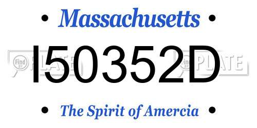 I50352D Massachusetts License Plate