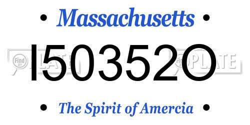 I50352O Massachusetts License Plate