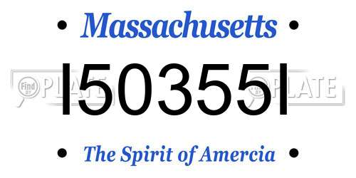 I50355I Massachusetts License Plate