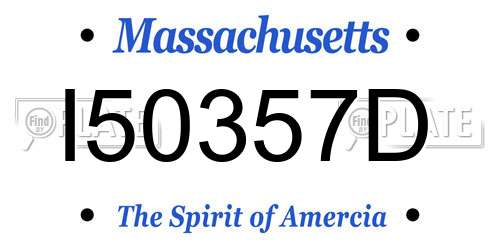 I50357D Massachusetts License Plate