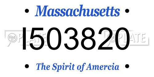 I503820 Massachusetts License Plate