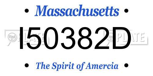 I50382D Massachusetts License Plate
