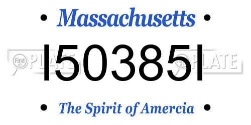 I50385I Massachusetts License Plate