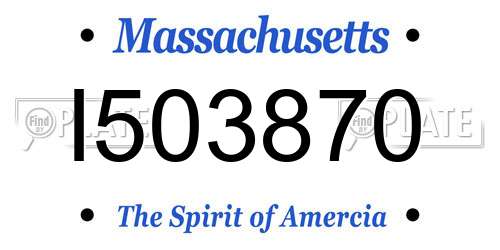 I503870 Massachusetts License Plate