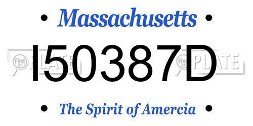 I50387D Massachusetts License Plate