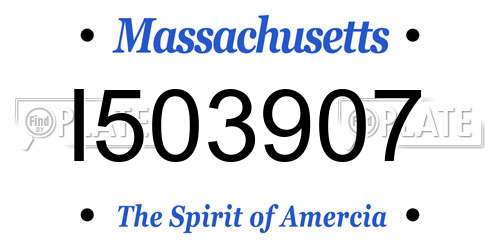 I503907 Massachusetts License Plate