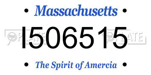 I506515 Massachusetts License Plate