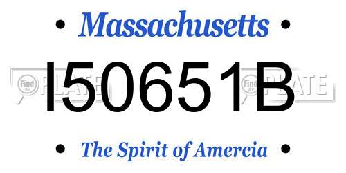 I50651B Massachusetts License Plate