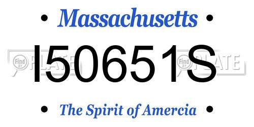 I50651S Massachusetts License Plate