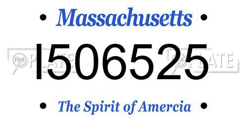I506525 Massachusetts License Plate