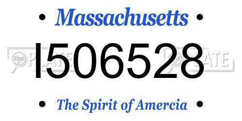 I506528 Massachusetts License Plate