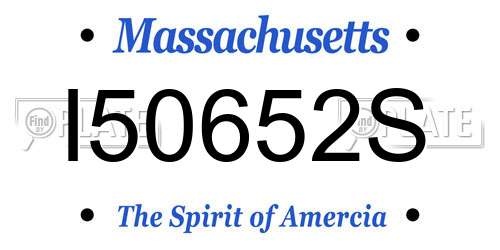 I50652S Massachusetts License Plate