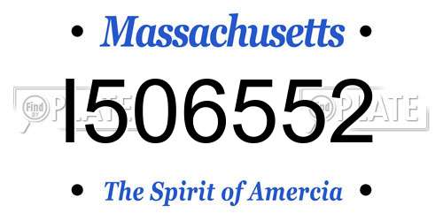 I506552 Massachusetts License Plate