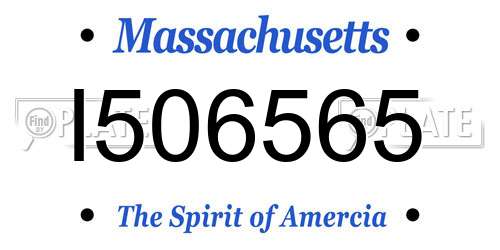 I506565 Massachusetts License Plate