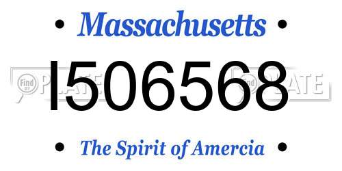 I506568 Massachusetts License Plate