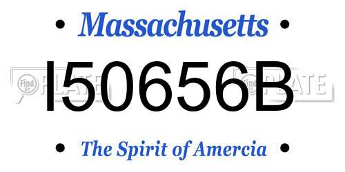I50656B Massachusetts License Plate