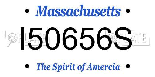 I50656S Massachusetts License Plate