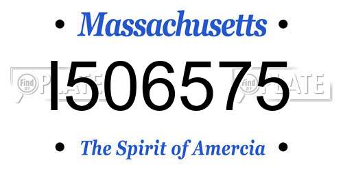 I506575 Massachusetts License Plate